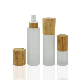  30ml 50ml 100ml 120ml Cosmetic Packaging Frosted Glass Lotion Pump Sprayer Bottle with Bamboo Lid