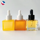 30ml Square Glass Dropper Bottle 30 Ml Frosted Colored Glass Essential Oil Bottle with Dropper 1oz Oil Serum Bottle manufacturer