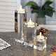 Square Shape Crystal Glass Candle Holder, LED Light