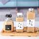  New Square Beverage Bottle Juice Milk Coffee Sealed Glass Bottle with Aluminum Cover Plastic Cover