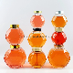 Diamond Engraved Glass Container Glassware Glass Honey Jar with Bamboo/Metal Lid