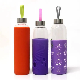 High Quality 550ml Borosilicate Glass Beverage Water Bottle Gift with Colorful Silicone Sleeve