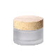  Free Sample Wholesale Eco Cosmetic Containers Matte Frosted Glass Cream Jar with Wooden Lid