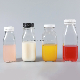 300ml 10oz French Square Milk Juice Beverage Glass Bottle with Cap