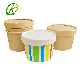  Wholesale Custom White Ice Cream Kraft Paper Salad Bowl Set with Spoon