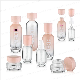  Glass Serum Bottle Round Shape Gradient Pink Color Lotion Glass Pink Bottle with Pink Cap Wholesale for Skincare