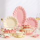  Ins Candy Color High Quality Manufacturer Wholesale Ceramic Flower Shape Plates Bowls Dinner Set