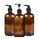  Wholesale 500ml Frosted Alcohol Boston Round Shampoo Bath Lotion Glass Dispenser Soap Pump Bottle with Pump