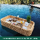  Hotel Beach Basket Tray Swimming Pool Ratan Floating Drinks Tray
