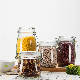Set of 4 Glass Kitchen Storage Jar with Airtight Cap
