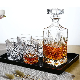  Customized Logo Exquisite Patterns Wine Whiskey Glass Bottle Decanter Set with Cup