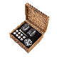  Wooden Case Package Stainless Steel Ice Cubes Set with Tongs and Glass Mark Cup