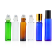  Custom 10ml Clear Amber Blue Green Empty Essential Oil Packaging Metal Roller Ball Tube Plastic Cap Glass Roll on Bottles