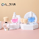  Cosmetic Small Size Short Oval Round Thick Bottom Glass Serum Oil Perfume Bottles with 30ml Press Cap or Glass Dropper in High Purity Clear and Pink Caps