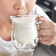  Double Wall Cow Milk Glass Custom Double Layer Cute Mugs Transparent Pink Reusable Sustainable Vacuum Thermal Disposable Turkey Coffee Cups Set