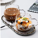  400/460ml Letter Printed Glass Coffee Mug Transparent Handle Milk Tea Cup Breakfast Oat Drinkware Mug Household Couple Cups