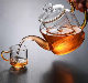  2023 New Product Style Wholesale Hand Made Glass Tea Pot Ith Filter in Lid