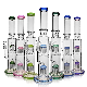  Esigo Glass Wholesale Thick Tall Double Tree Perc Straight Tube Dry Herb Hookah Glass Water Pipe Glass Smoking Pipe with Glass Smoking Accessories