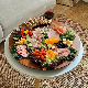  Rotating Acacia Wooden Serving Tray Bread Charcuterie Board for Fruit Salad Cheese
