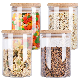  27 Oz Glass Storage Jar with Airtight Bamboo Lid Glass Kitchen Canisters