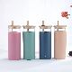  Clear 16oz 500ml Empty Eco Friendly Round Borosilicate Glass Cup Glass Water Bottle with Straw Bamboo Lids and Silicone Sleeve