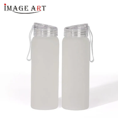 500ml Sublimation Glass Water Bottle with Grip