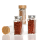 Custom Logo 60ml Airtight Clear Glass Jars Seasoning Bottle with Bamboo Lid