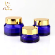  50 Ml Glass Container 15g 30g 50g Cosmetic Jar Blue Glass Container with Metallic Lid for Pomade