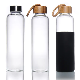  Hot Sale Dishwasher Safe Borosilicate Glass Drinking Water Bottle with Bamboo Lid