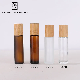  Wholesale Bamboo 15ml 0.5oz Facial Care Amber Bottle Cosmetics Packaging Roll-on Bottle Tawny Transparent Glass Essential Oil Bottle for Women