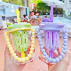  Ins Separation Flower Glass Cup Filter Girls Office School Glass Bottle Pearl Chain
