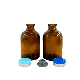  100ml Amber Glass Vial Bottle with Rubber Stopper Aluminum Plastic Cap