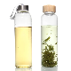 in Stock Clear 500ml 16oz Glass Water Bottle with Stainless Steel Lid