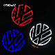  Car Front Center 3D LED Light Auto Rear Emblem Badge Decal for Volkswagen VW Passat Polo Vento Beetle