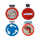  Solar Power Traffic Road Safety Warning Sign Customized Size Aluminum Alloy Round LED Flashing Traffic Arrow Directional Signs with High Reflective Film