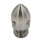  Custom CNC Machining Turning 304 Grade Stainless Steel Male Thread Back Sewer Drain Jetter Jetting Nozzle