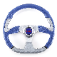  Cnbf Flying Auto Parts Car Blue Leather Steering Wheel