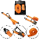  2500kg Belt Auto Retractable Ratchet Tie Down 2in Orange 10m Ratchet Tie Down Straps with Wire Hook
