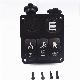  3 Gangs Waterproof Rocker Switch Panel Cigarette Lighter Power Socket Dual USB Charger for Car Marine Boat Motorcycle