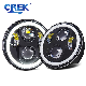  Motorcycle LED Projector 5.75 Inch Round Headlight with Angel Eye
