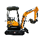  Hydraulic Crawler Backhoe Small Micro Mini Digger Excavator 22 with Rubber Steel Track Auger Breaker