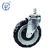  5 Inch 125 mm American Threaded Stem Type PU Expending Stem Supermarket Shopping Trolley Wheels