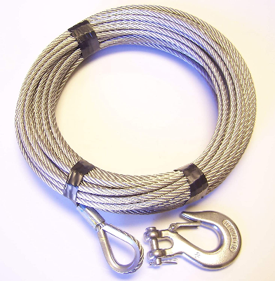Stainless Steel Boat Winch Cable 3/16", 7x19, 50 ft