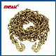  Factory Supply Yellow Galvanized G70 Lifting Load Binder Chain with Clevis Grab Hooks