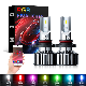  New Auto Car Accessories LED Headlight Kits 50W APP Bluetooth Music Control RGB Colorful LED Headlight H1 H4 H7 9005 Multi Color Function