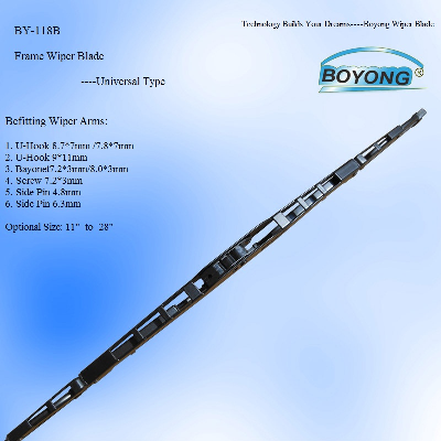 by-118b Universal Wiper Fitting for 95% Cars Meatl Front Wiper