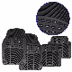  4PCS Heavy-Duty All-Weather PVC Rubber Car Floor Mats in Black Color, Trimmable Semi-Custom Fit
