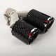 Double Outlets Glossy Carbon Auto Exhaust Muffler Tip Akrapovic Curling End with Clamp