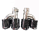  Car H Type Carbon Fiber Stainless Dual Tips Exhaust Pipe Tail Muffler