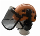  Protective Earmuff Mesh Visor Face Shield Safety Helmet Set